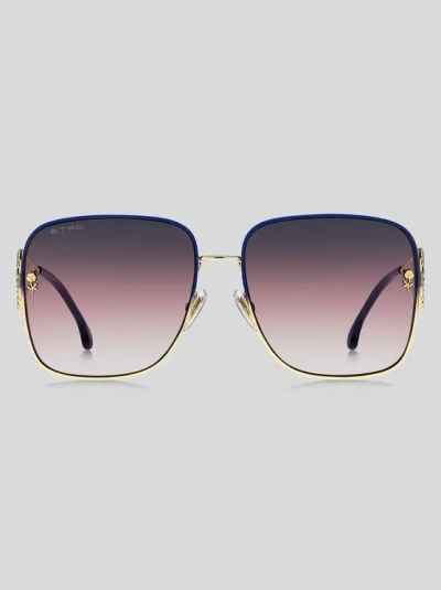 Etro Metal Paisley Sunglasses In Purple