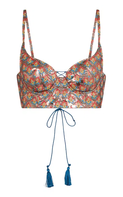 Etro Metallic Bustier Top In Multi