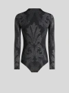 Etro Metallic-effect Jacquard Bodysuit In Black