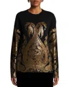 Etro Metallic Jacquard Crewneck Sweater In Multicolor