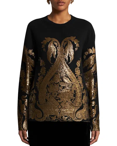 Etro Paisley Wool Sweater In Black