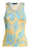 Etro Metallic Knit Tank Top In Multi