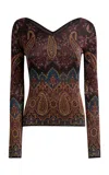 Etro Metallic-knit Top In Multi
