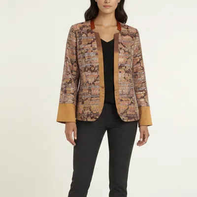 Pre-owned Etro Metallic Multicolor Printed Satin Blazer S