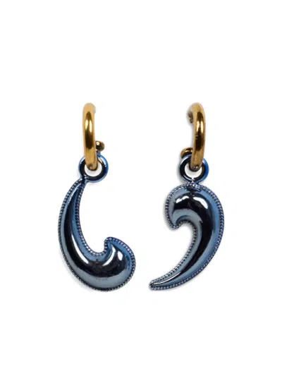 Etro Metallic Paisley Earrings In Blue