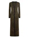 Etro Metallic Paisley Long Cardigan In Brown