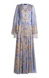 Etro Metallic Silk Jacquard Maxi Dress In Multi