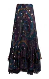 Etro Metallic Silk Jacquard Maxi Skirt In Multi