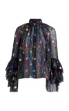 Etro Metallic Silk Jacquard Shirt In Multi