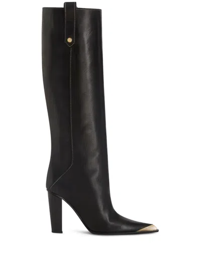 Etro Metallic Toe-cap Knee-high Boots In Black
