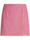 Etro Micro-check Mini Skirt In Red