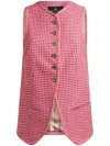 Etro Micro-check Waistcoat In Red