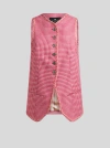 Etro Micro-check Waistcoat In Red