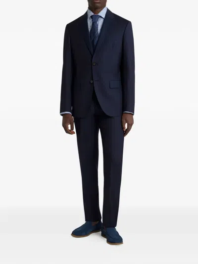 Etro Micro Paisley Motif-shirt In Blue