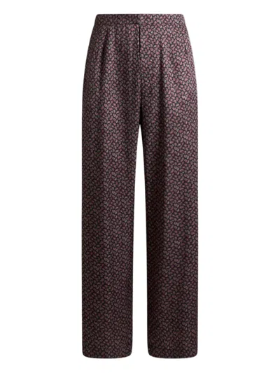 Etro Micro Paisley Motif Trousers In Blue
