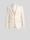 Etro Patterned Blazer With Pockets And Lapel In Beige