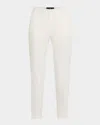 Etro Mid-rise Stretch Cotton Poplin Cuffed Cigarette Pants In Ivory 2