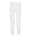 Etro Mid-rise Stretch Cotton Poplin Cuffed Cigarette Pants In White