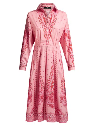 Etro Midi Dress In Pink