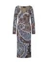 Etro Devore Velvet Midi Dress