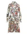 Etro White Printed Viscose Midi Dress In Multicolor