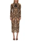 Etro Paisley-flocked Tulle Dress In Multicolour