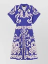 Etro Cotton Dress With Belt And Pleated Skirt