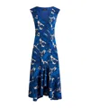 Etro Midi Dress With Maxi Floral Print In Blue