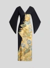 Etro , Midi Dress With Placed Floral Print, Woman, Yellow, Size 48 In Yellow