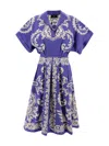 Etro Cotton Dress With Belt And Pleated Skirt