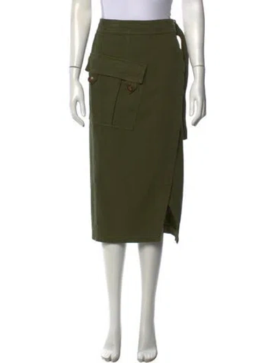 Pre-owned Etro Midi Length Skirt In Green