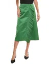 Etro Wrap-effect Fringed Satin Midi Skirt