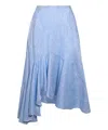 Etro Floral Asymmetric Midi Skirt In Blue