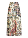 Etro Midi Skirt In Paisley Print Crepe In Multicolour