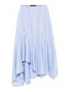 Etro Floral Asymmetric Midi Skirt In Light Blue
