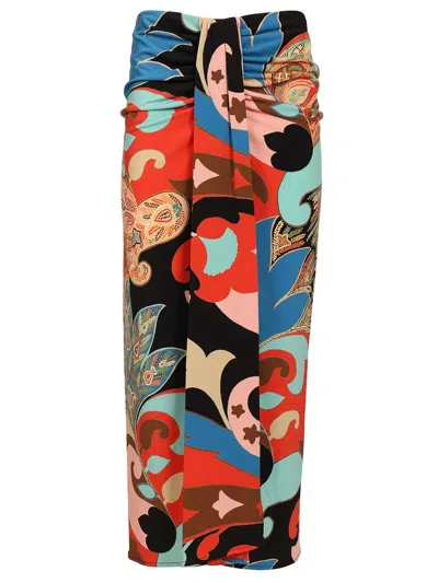 Etro Midi Skirt Multicolor Print Skirts Multicolor