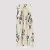 Etro Pleated Midi Skirt With Floral Print In White