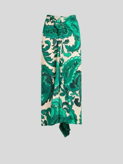 ETRO , MIDI SKIRT WITH FLORAL PAISLEY PRINT, WOMAN, WHITE, SIZE 48