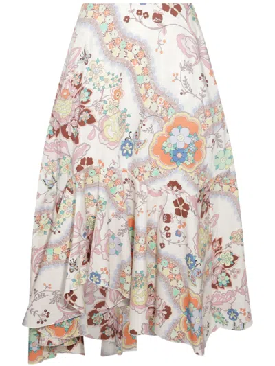 ETRO MIDI SKIRT WITH FLORAL PRINT