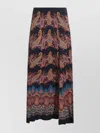 Etro Midi Skirt With Flowing Silhouette And Paisley In Black