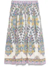 Etro Paisley Print Cotton Midi Skirt
