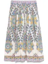 Etro Paisley Print Cotton Midi Skirt In Multicolour