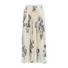 Etro Pleated Midi Skirt With Floral Print In Neutral