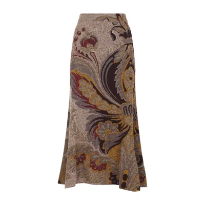 ETRO ETRO MIDI TRUMPET KNIT SKIRT