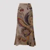 Etro Knit Midi Jupe Trompette In Multi