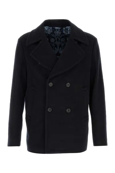 ETRO MIDNIGHT BLUE WOOL COAT