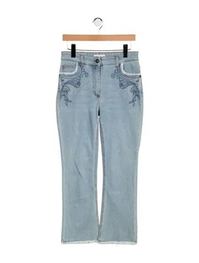 Pre-owned Etro Mid-rise Flared Jeans In Blue