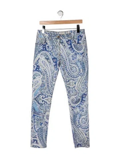 Pre-owned Etro Mid-rise Skinny Leg Jeans In Blue