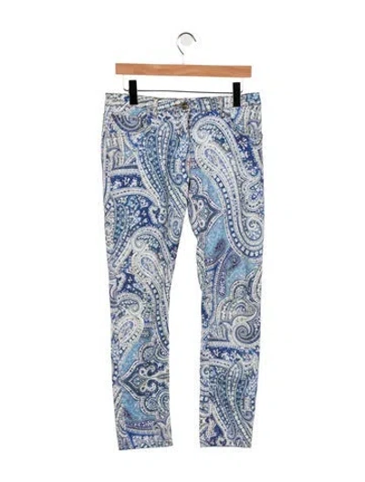 Pre-owned Etro Mid-rise Skinny Leg Jeans In Blue