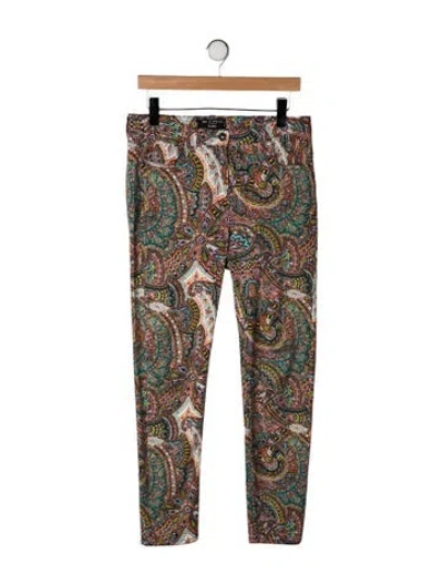 Pre-owned Etro Mid-rise Skinny Leg Jeans In Brown